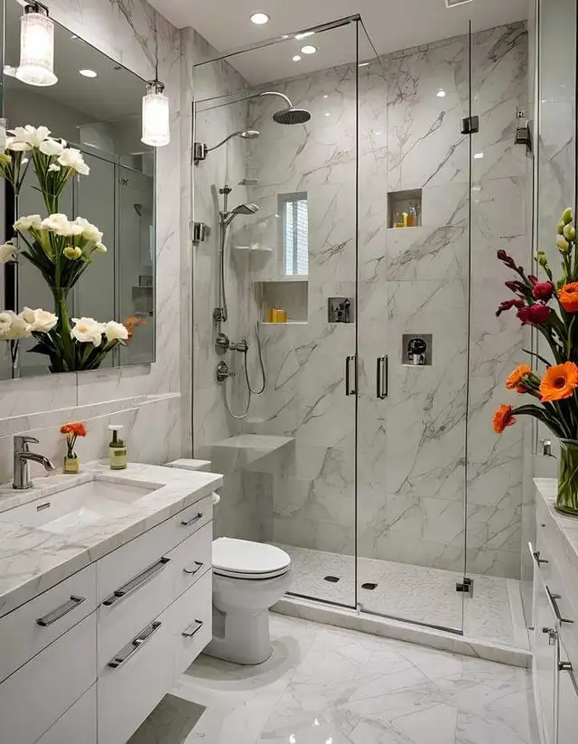 Bathroom Renovation with Glass enclosure. - Photo 4