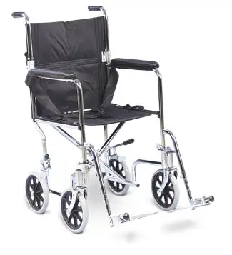 New Used- Drive Medical Steel Transport Chair, Fixed Full Arms.