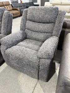 Grey fabric rocker manual recliner