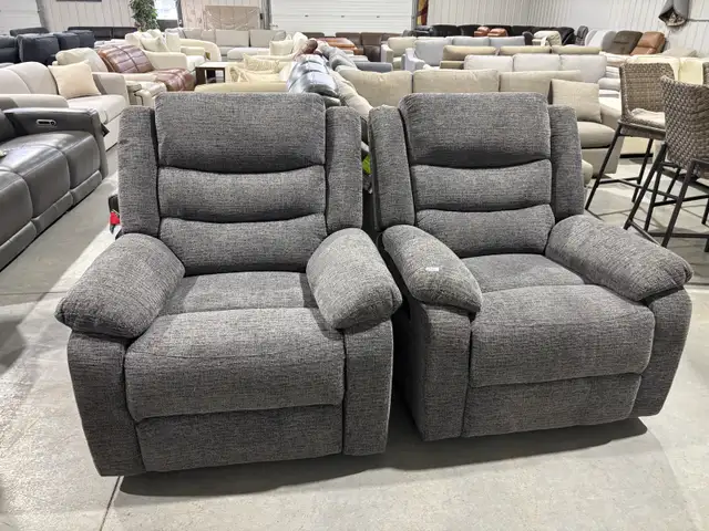 Grey fabric rocker manual recliner - Photo 3
