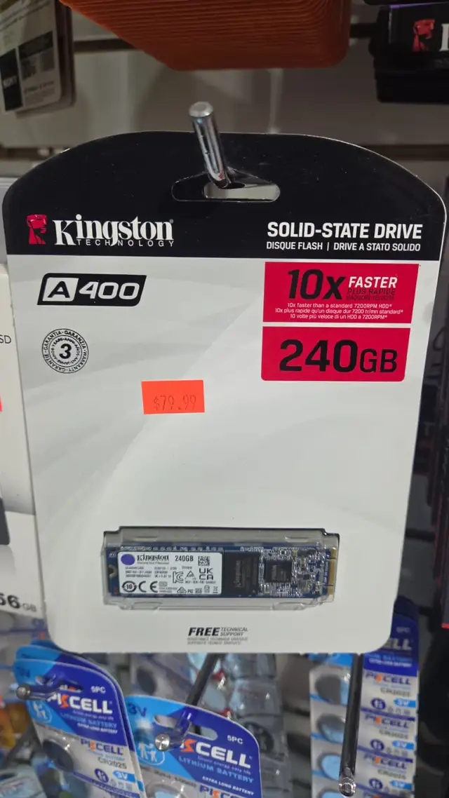 Kingston A400 240GB Solid-State Drive (SSD).