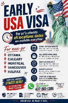 EARLY USA VISA appointment dates are available