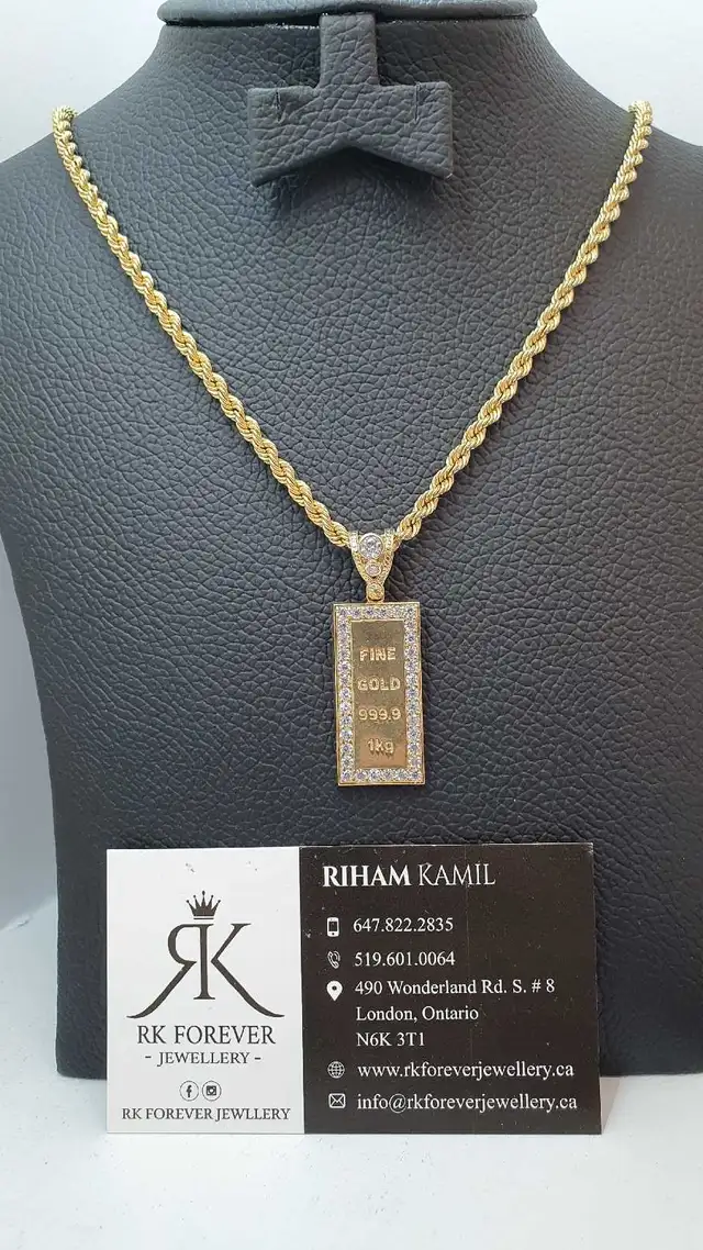 10k yellow gold chain &pendant # 401_7
