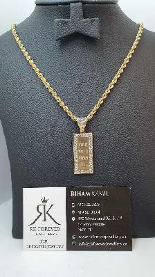 10k yellow gold chain &pendant # 401_7