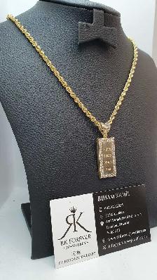 10k yellow gold chain &pendant # 401_7 - Photo 2