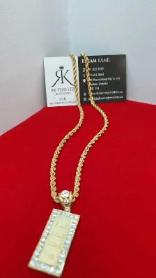 10k yellow gold chain &pendant # 401_7 - Photo 5