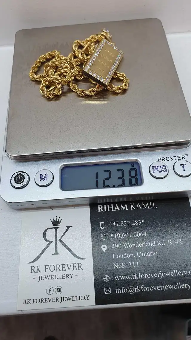 10k yellow gold chain &pendant # 401_7 - Photo 6