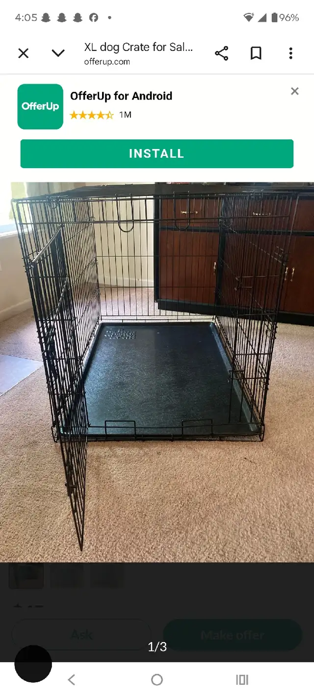 mint condition XL dog crate
