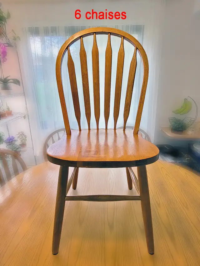 Table de salle à manger extensible avec 6 chaises - Photo 6