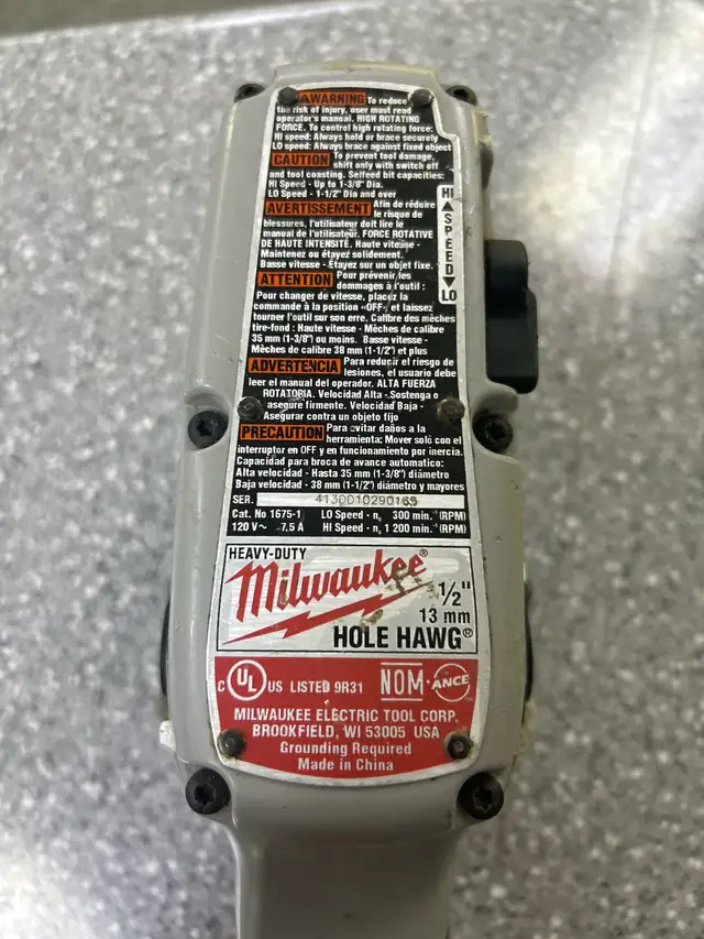Milwaukee 1675-1 1/2" Hole Hog Tool Only - Photo 3