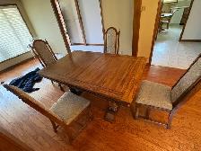 Free delivery used Wooden Dining Table with 4 Chairs - Photo 2