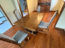Free delivery used Wooden Dining Table with 4 Chairs - Photo 5