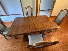 Free delivery used Wooden Dining Table with 4 Chairs - Photo 8