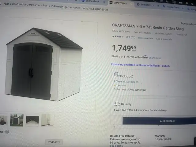 NEW Craftsman 7x7 Resin Garden Shed – FREE Home Delivery - Photo 3