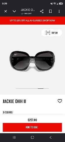 Ray Ban Jackue OHH II $175.00 Like New