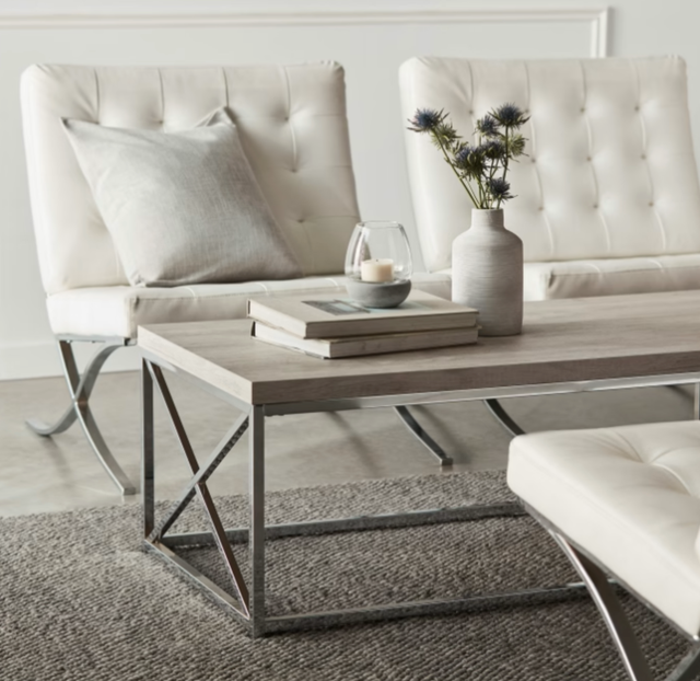 White Leather Lounge/Barcelona Chair - Photo 2