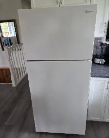 White Amana Fridge & Coil Top Stove