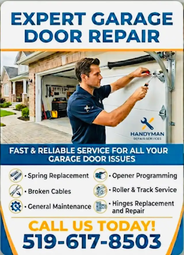 Garage door repairs Ser. Contact no.519-617-8503.