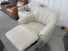 Fabric swivel chairs with power footrests - Photo 3
