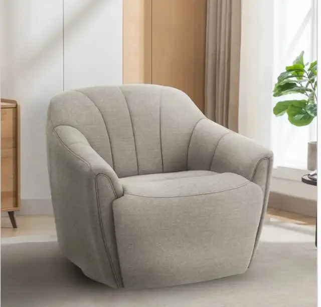 Fabric swivel chairs with power footrests - Photo 4