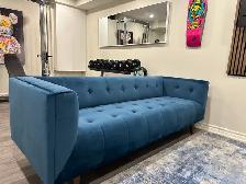 Blue Velvet Sofa  Brand New