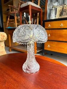 Vintage Cut Crystal Mushroom Table Lamp