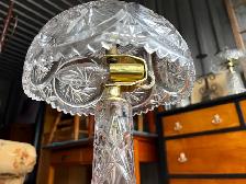 Vintage Cut Crystal Mushroom Table Lamp - Photo 4