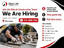 Experienced Construction Workers Wanted
