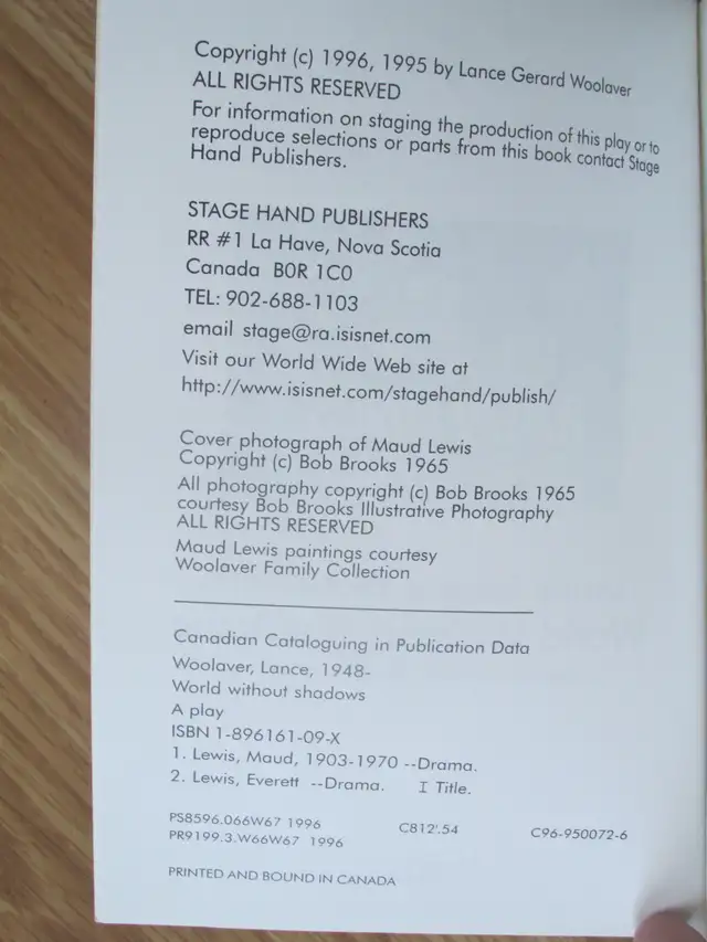 WORLD WITHOUT SHADOWS BY Lance Woolaver - 1996 SC - Photo 2