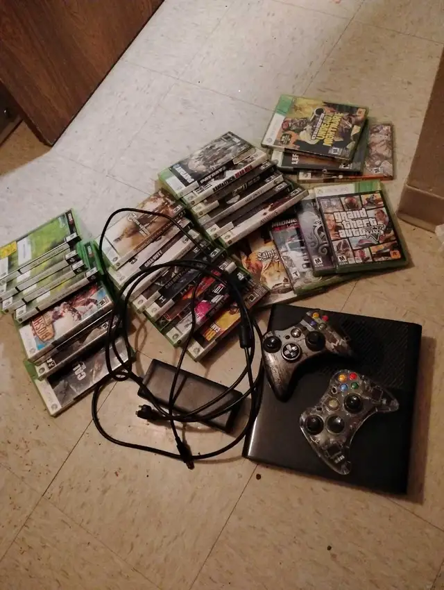 Xbox 360 Console with Controllers & Games