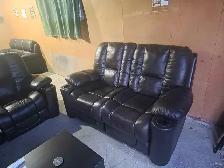 Used brown leather Couch & Love Seat. Free delivery & disposal
