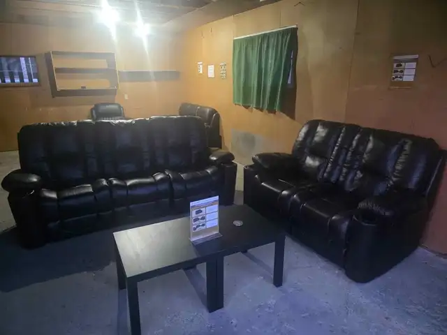 Used brown leather Couch & Love Seat. Free delivery & disposal - Photo 3