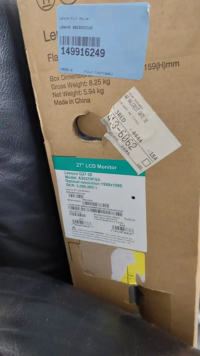 Monitor - 27'Lenovo G27-20  (A20270FG0) - Gaming Monitor