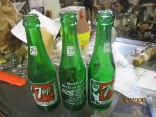 1950s 7UP GIRL IN BATHING SUIT 7 OUNCE POP SODA BOTTLE $18 EA.
