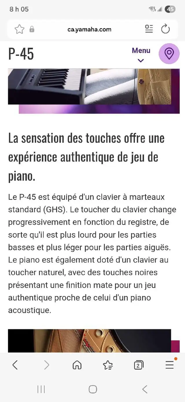 Piano Yamaha P-45 neuf - Photo 2