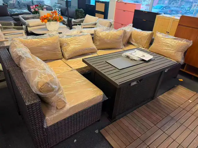 Brand New 8pcs Patio Furniture Set with Firepit Table Special $8 - Photo 4
