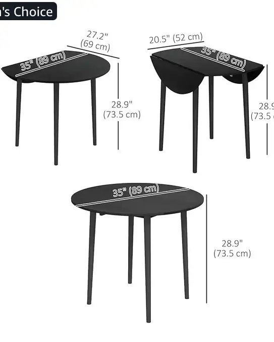 ROUND DROP-LEAF TABLE - Photo 4