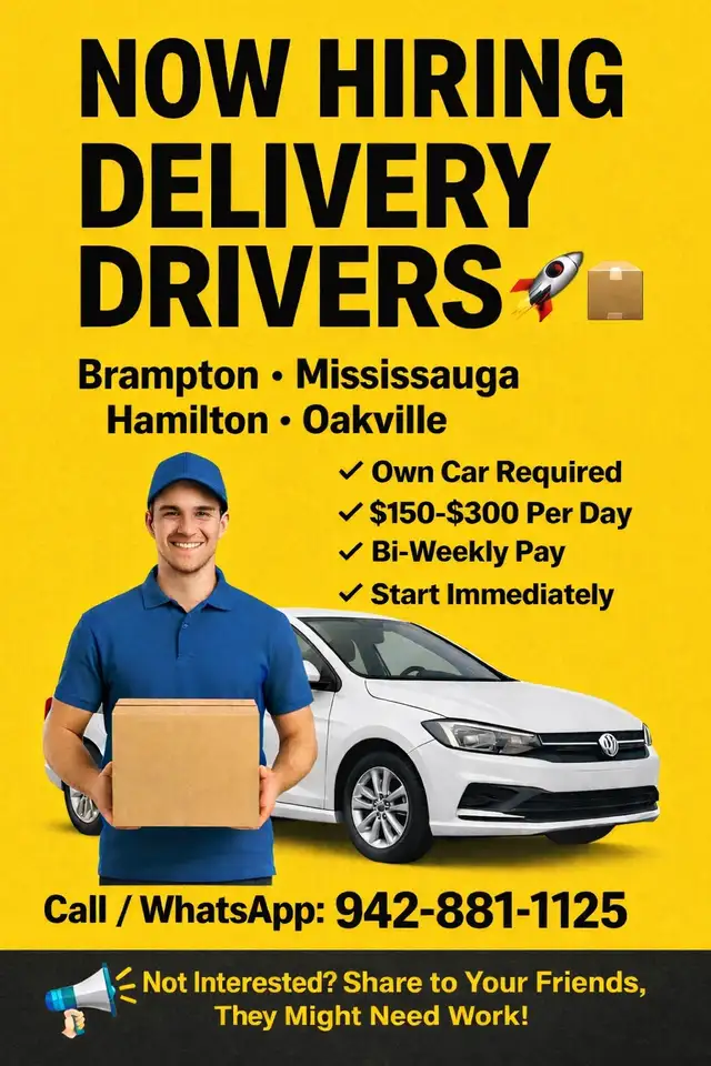 HIRING DELIVERY DRIVERS