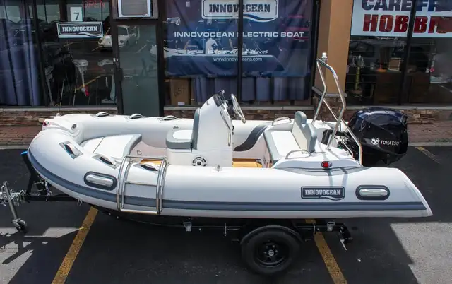 13ft best Premium Fiberglass RIB Boat 50 HP tohastu motor $26000 - Photo 7