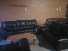 Black leather recliner sofa & love seat.Free delivery & disposal