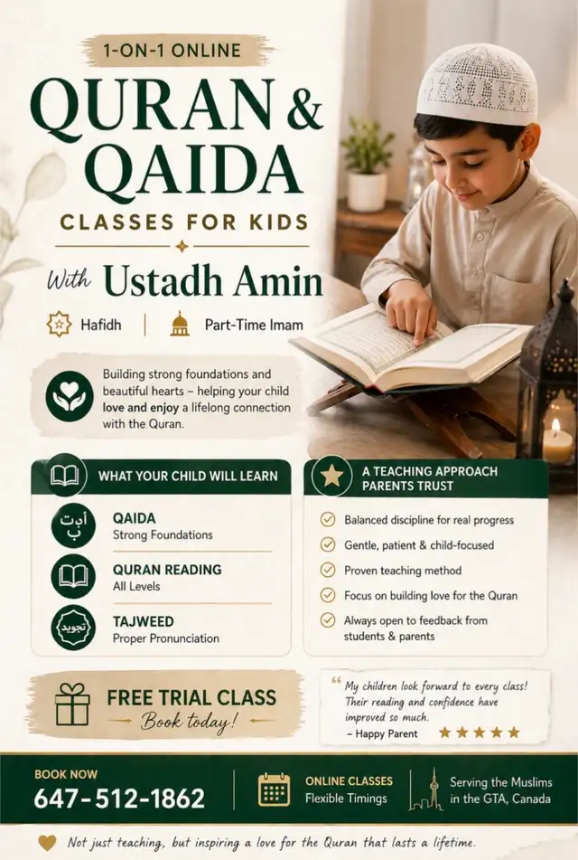 1 on 1 Quran Classes for Children