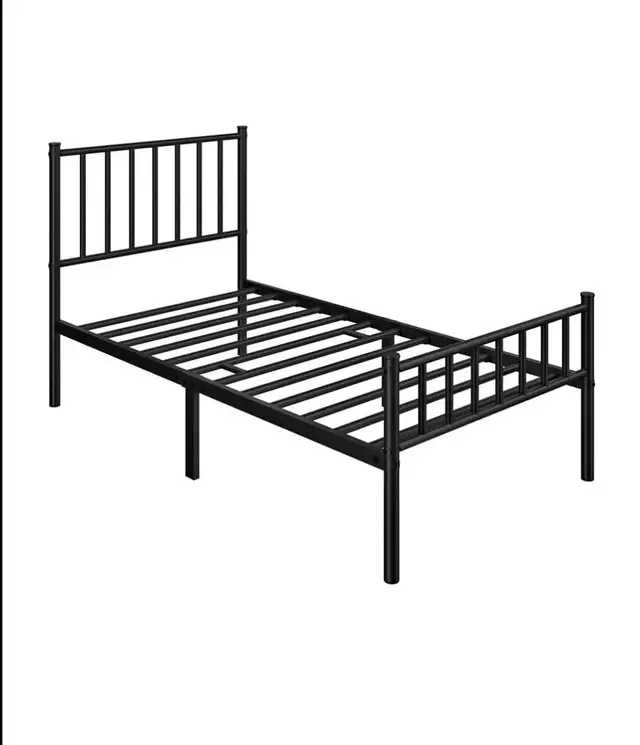 Black Metal Bed Frame | Heavy Duty Platform Bed