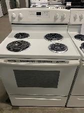 Cuisinière blanche ronds serpentins Amana