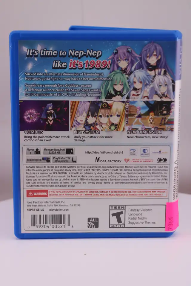 Hyperdimension Neptunia Re.Birth3 V Generation - PS Vita (#7365) - Photo 5