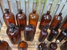 Antique Amber Glass Bottles ! - Photo 2
