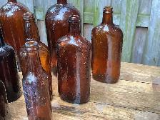 Antique Amber Glass Bottles ! - Photo 4