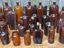 Antique Amber Glass Bottles ! - Photo 8