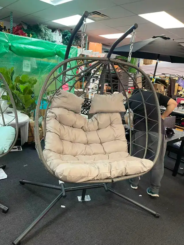 Brand New 1-Seat or 2-Seat Hanging Egg Chair From $169 to $199 - Photo 6