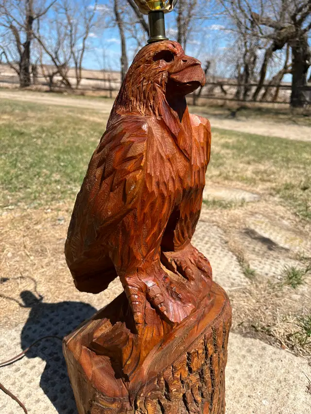 Beautiful Carved eagle lamp