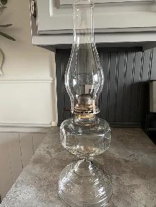 Assortment of antique lamps.